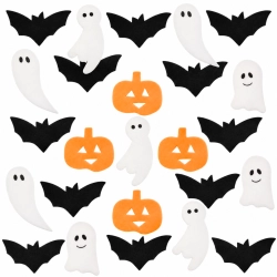 Dekoracje waflowe halloween opłatek na muffinki duszki dynie nietoperze