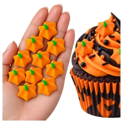 Posypka cukrowa na tort halloween dynia pomarańczowe beziki na babeczki 10 sztuk