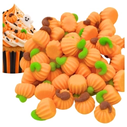 Posypka na babeczki dynia 50 sztuk halloween ozdoby na tort dynie pomarańczowe