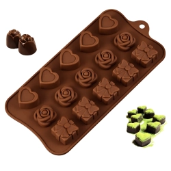 Forma silikonowa ozdoby na tort do czekolady masy lukru praliny serce róża prezent