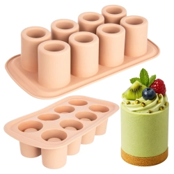 Forma silikonowa do monoporcji foremka do pieczenia wysokie desery do shotów 8 gniazd