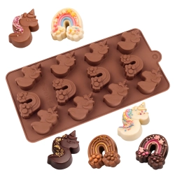 Forma silikonowa do czekolady na żelki jednorożec tęcza unicorn praliny