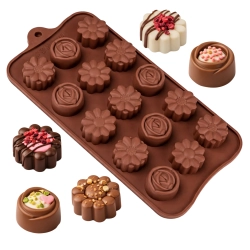 Forma silikonowa do czekolady na żelki praliny masy lukru kwiaty kwiatuszki