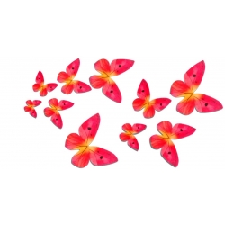 Motyle waflowe 3D do dekoracji tortu kolor różowy 10 sztuk