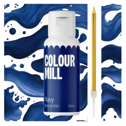BARWNIK OLEJOWY DO MAS TŁUSTYCH KREMÓW CZEKOLADY GRANATOWY colour mill 20ml świeczka w prezencie