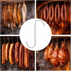 Haki do wędzenia mięsa ryb szynki hak wędliniarski do kiełbasy zestaw 20 szt