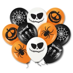 Balony halloween lateksowe ozdoby dekoracje halloween pająk dynia pajęczyna kościotrupy 10szt