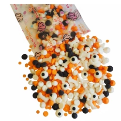 Posypka cukrowa na tort halloween beziki oczy kości konfetti 50g