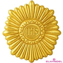 Figurka na tort Hostia IHS złota błyszcząca dekoracje komunijne ozdoby na tort
