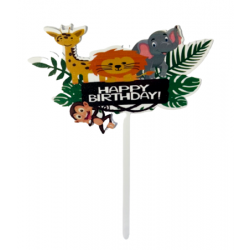 Topper dekoracja na tort napis HAPPY BIRTHDAY zwierzęta