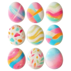 Posypka ozdoby na tort jajeczka cukrowe kolorowe beziki dekoracje świąteczne Wielkanoc 9 sztuk