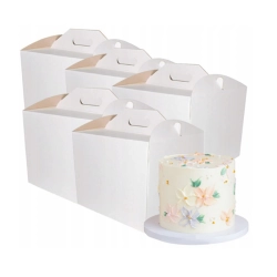 Pudełko na ciasto chrzest wesele komunia karton na tort opakowanie 26x26x25cm zestaw 5 sztuk