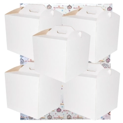 Pudełko na ciasto chrzest wesele karton na tort opakowanie 24,5x24,5x15cm 5 sztuk