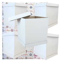 Pudełko na ciasto opakowanie karton na tort chrzest wesele biały wysoki 32,5x 32,5x 45 zestaw 5 sztuk