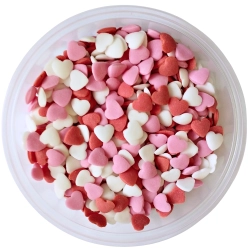Posypka cukrowa na tort serce serduszka mix na walentynki kolorowe 1kg