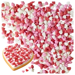 Posypka cukrowa na tort serce serduszka mix na walentynki kolorowe 100g