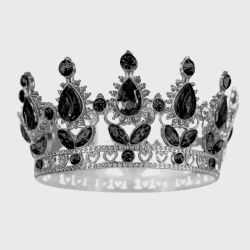 Korona na tort czarna z czarnymi kryształami diamentami tiara diadem dekoracja dla księżniczki