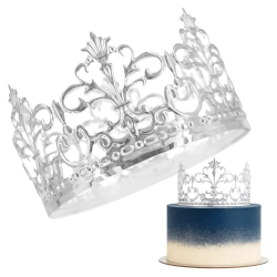 Korona na tort srebrna tiara diadem dekoracja dla księżniczki