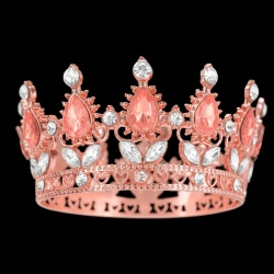 Korona na tort złoto różowe kryształki srebrne diamenty tiara diadem dekoracja dla księżniczki