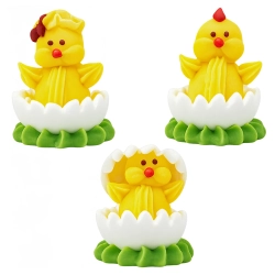 Figurki ozdoby na tort kurczaczki dekoracje świąteczne Wielkanoc święta 3szt