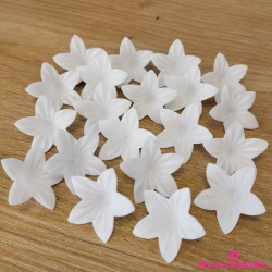 Kwiaty na tort 100 sztuk kwiat waflowy mini kwiatuszki białe dekoracje urodzinowe komunia wesele