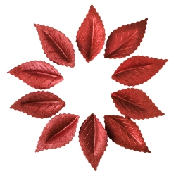 Liście na tort 10 sztuk listki waflowe perłowy burgund dekoracje komunijne urodziny wesele