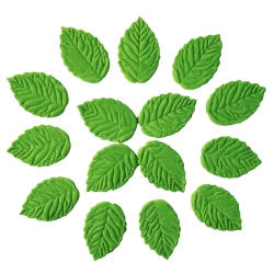 Liście na tort 15 sztuk listki cukrowe zielone dekoracje komunijne urodziny