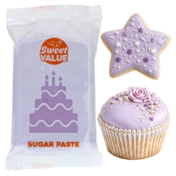 Masa cukrowa 200g Sweet VALUE lukier plastyczny fioletowy do dekoracji tortu ciast