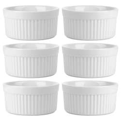 Naczynie żaroodporne miseczki do zapiekania 6 sztuk kokilki ceramiczne białe