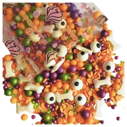 Posypka na tort 500g oczy kość perełki mix halloween dekoracje na babeczki