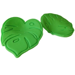 Figurka na tort liście cukrowe monstery zielone urodziny safari dżungla 2 sztuki