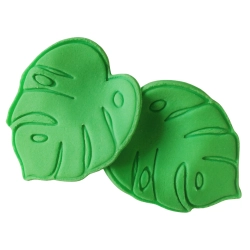 Figurka na tort liście cukrowe monstery zielone urodziny safari dżungla 2 sztuki