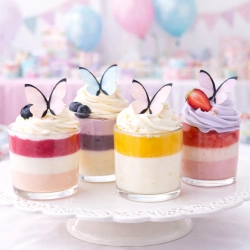 Motyle ozdoby na tort motyl waflowy dekoracje urodzinowe pastelowe mix 8 sztuk