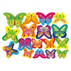 Motyle waflowe 3D kolor mix motyl dekoracja 17x