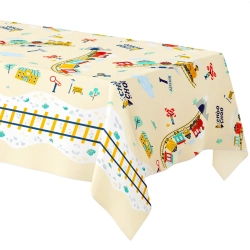 Obrus foliowy 183x137cm ciuchcia tory kolejowe ozdoby na stół dekoracje urodzinowe
