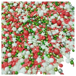 Posypka świąteczna cukrowa na tort święta pierniki gwiazdki płatki śniegu kolor mix 70g