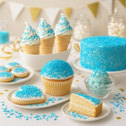Posypka ozdoby na tort pałeczki niebieskie dekoracje urodzinowe mix 1kg