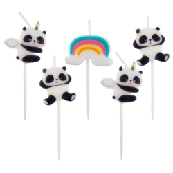 ŚWIECZKI ozdoby na tort URODZINY dekoracje urodzinowe ŚWIECZKA PANDA 5 szt