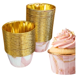 Papilotki do muffinek 50 sztuk foremki na babeczki kolorowe ze złotem