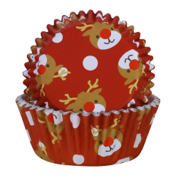 Papilotki do muffinek foremki babeczki osłonki świąteczne Boże Narodzenie renifer 30szt