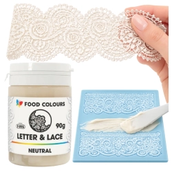 Masa cukrowa pasta do koronek 90g dekoracyjna Letter&Lace neutralna