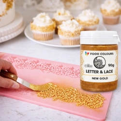 Masa cukrowa pasta do koronek 90g dekoracyjna Letter&Lace złota