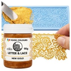 Masa cukrowa pasta do koronek 90g dekoracyjna Letter&Lace złota