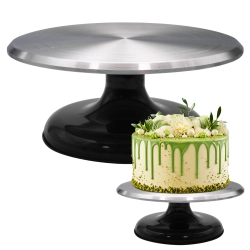 Patera obrotowa dekorator do tortu ciasta aluminiowa 25 cm dekoracje urodzinowe stabilna