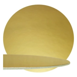 Podkład pod tort gruby 26 cm złoty czarny okrągły gładki mocny