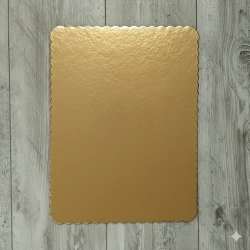 Podkład pod tort 40x60 cm złoto biały prostokątny gładki podkładka pod ciasto