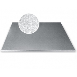 Podkład prostokątny pod tort srebrny 35x45 cm