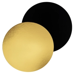 Podkład pod tort okrągły złoto czarny 36cm gładki podkładka na ciasto