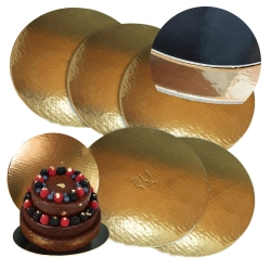 Podkład pod tort okrągły 16cm złoto czarny gładki błyszczący podkładka na ciasto 5szt