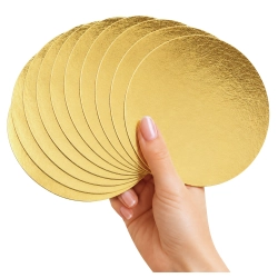 Podkład pod tort 18 cm okrągły złoty podkładka dekoracje urodzinowe 10 sztuk